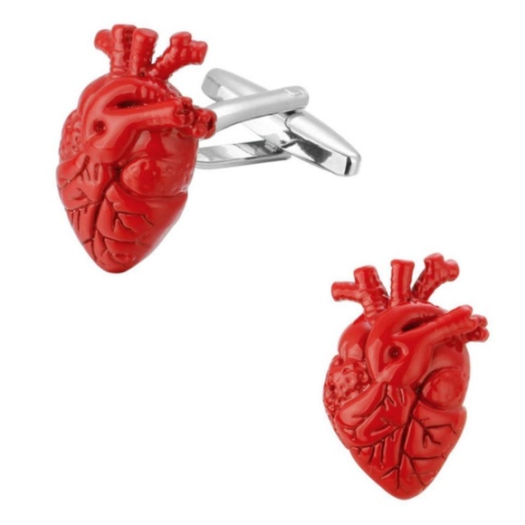 Funky Lizard Other - Cufflinks Red Human Heart Funky Lizard